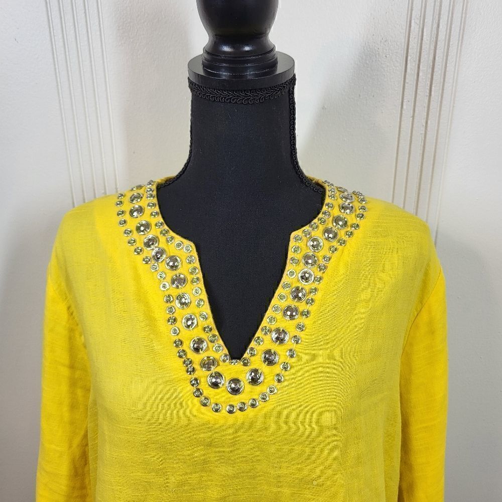 Cathy Daniel's Yellow Embellished  Blouse - Picture 8 of 9